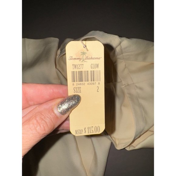 Tommy Bahama new yellow, pleated women’s size 2 100% silk - Picture 8 of 9